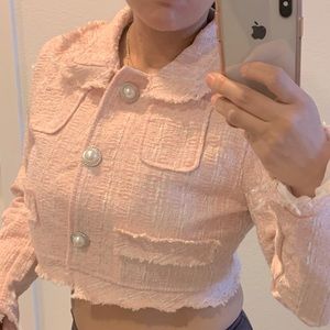 Tweed light pink jacket. Size small